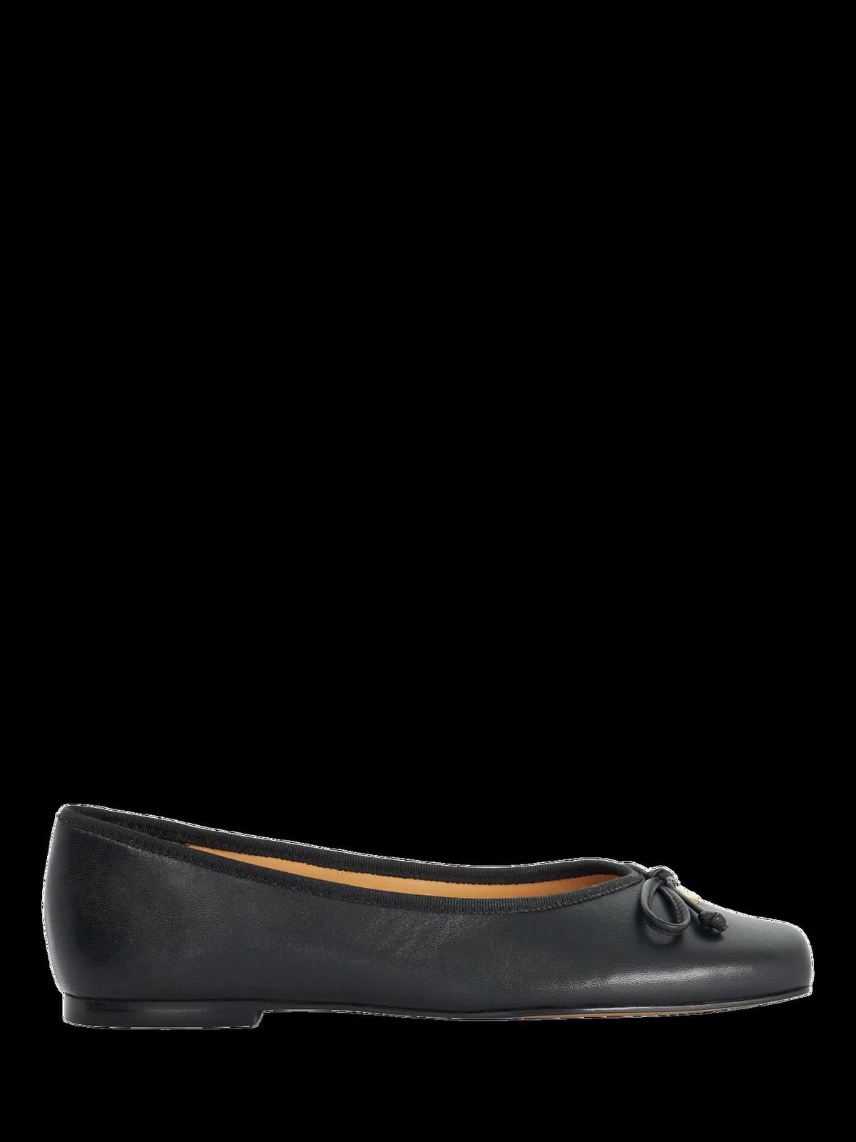 Women's Leather Ballet Flats in Black | leather ballet flats | SAVINTARI