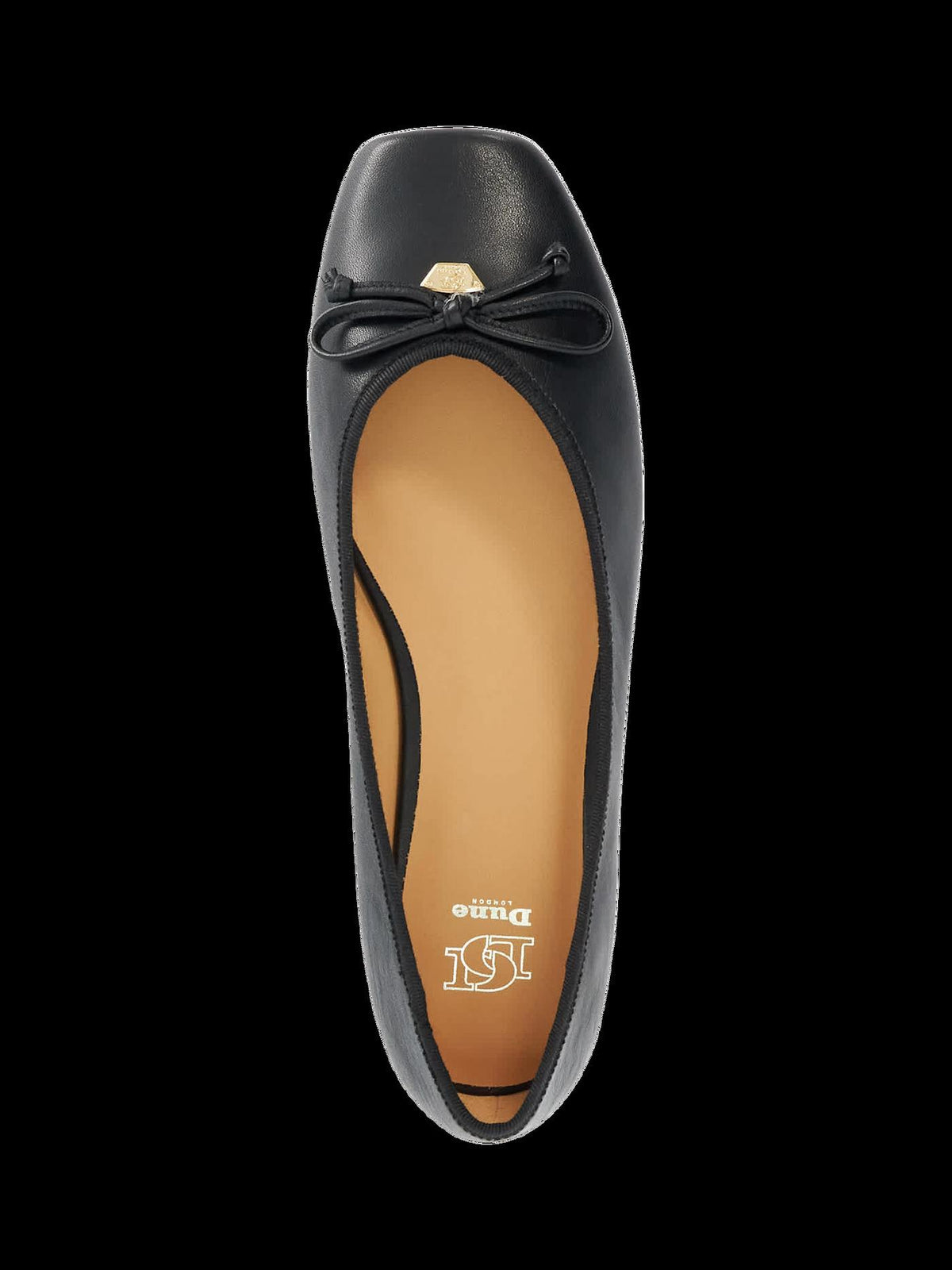Women's Leather Ballet Flats in Black view 3 | leather ballet flats | SAVINTARI