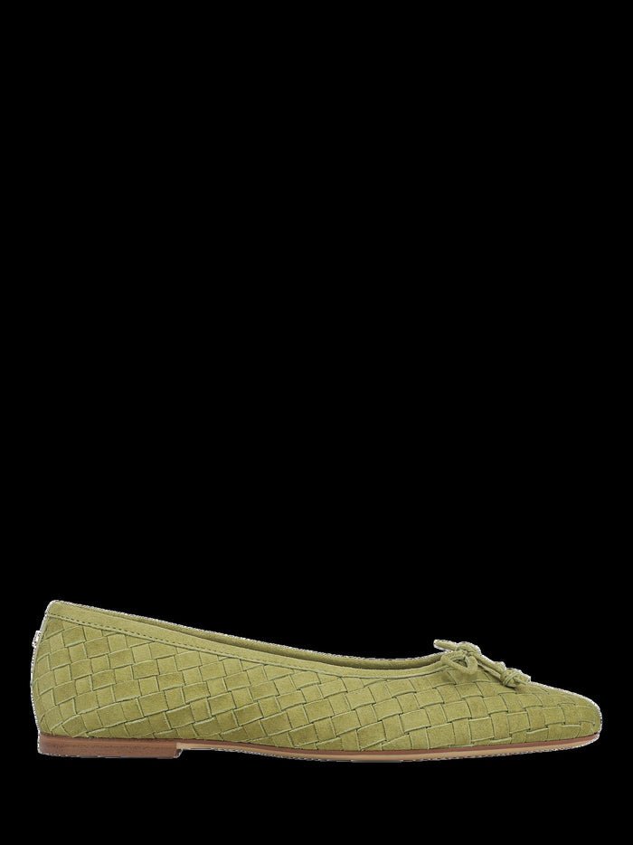 Suede Ballet Flats · Martini Olive