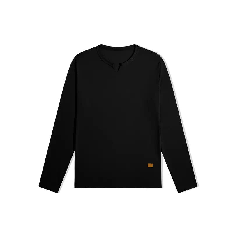 Camiseta hombre cuello en V slim fit canalé 8 | SAVINTARI