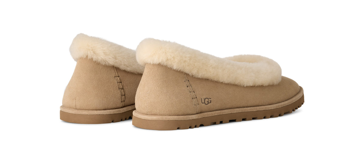 Women's Suede Ballet Flats in Sand view 4 | suede ballet flats | SAVINTARI