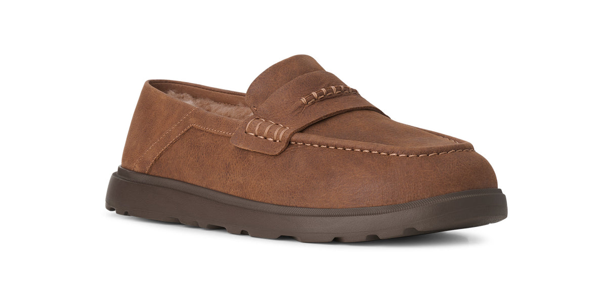 Men's Penny Loafers in Chestnut view 2 | mens penny loafers | SAVINTARI