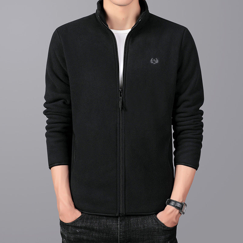 Men's 【A Warm Gift in Winter】 Lightweight Full Zip Outdoor Casual Soft Fleece - Black | SAVINTARI