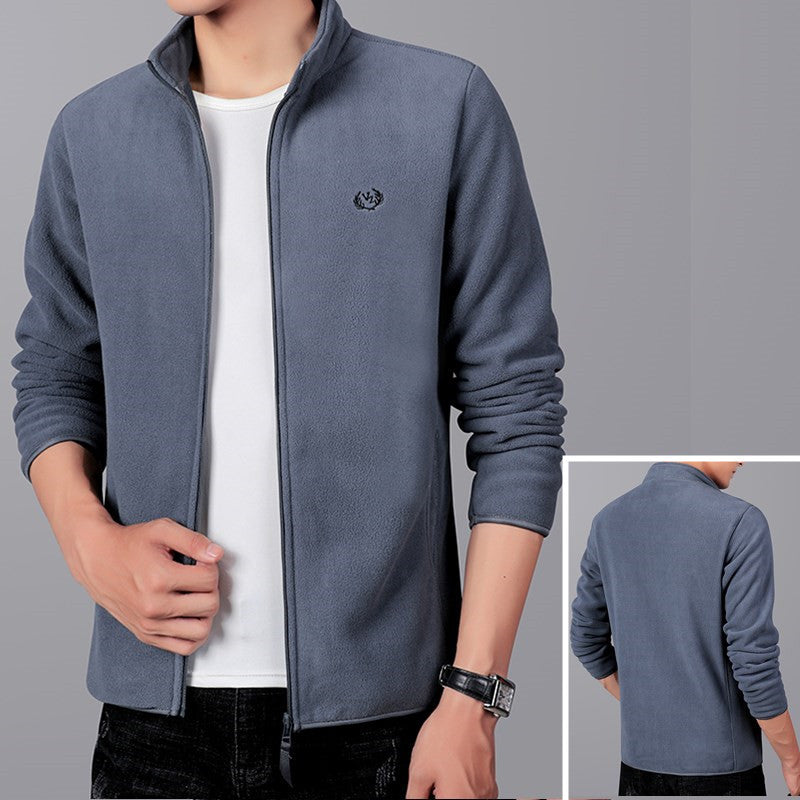 Men's 【A Warm Gift in Winter】 Lightweight Full Zip Outdoor Casual Soft Fleece - Black | SAVINTARI