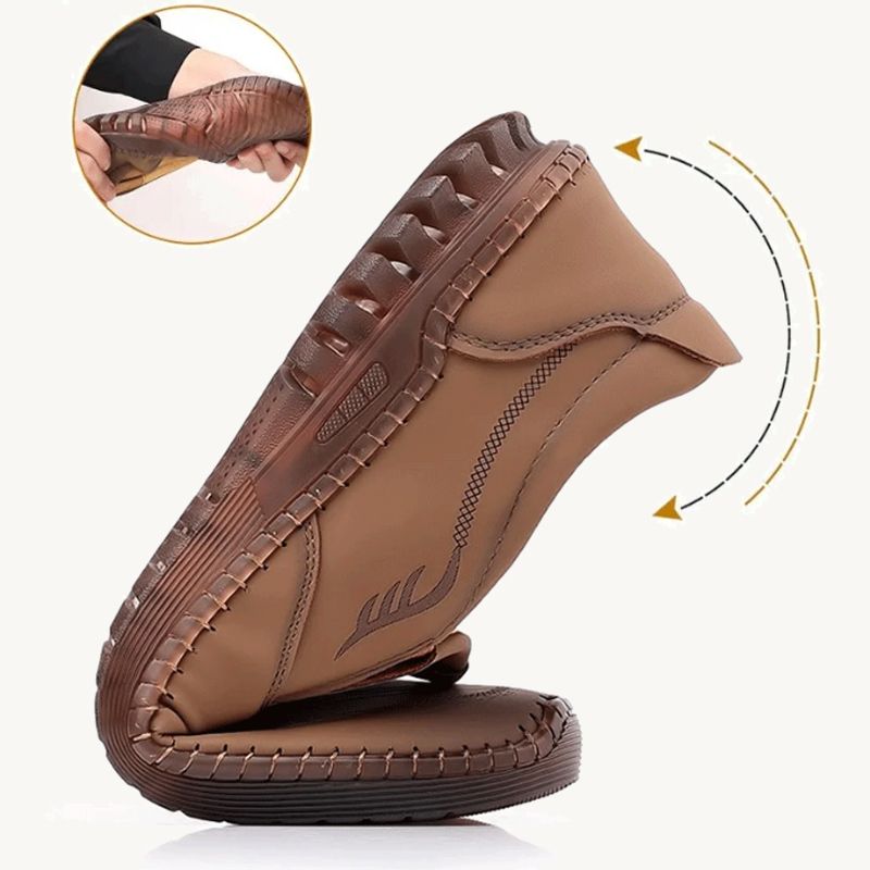 Men's Comfortable Soft-sole Flat Shoes - Black | SAVINTARI