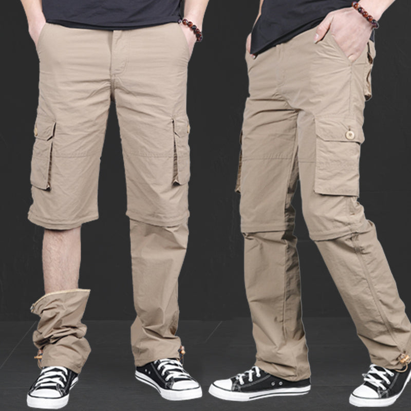 Men's Hiking Cargo Pants - Pants & Shorts 2-in-1 - Grey | SAVINTARI