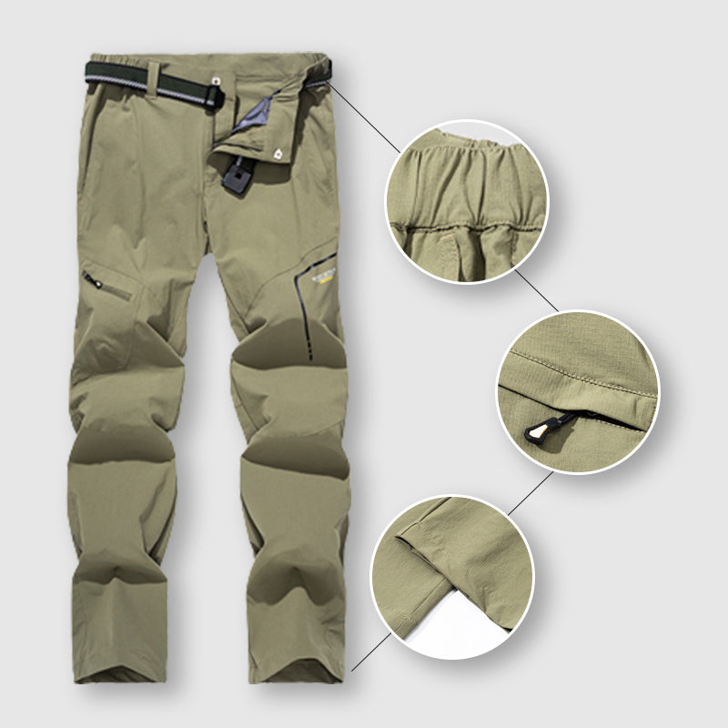 Men's High Stretch Multi-pocket Quick-drying Cargo Pants for Men/Women - Khaki/Men | SAVINTARI