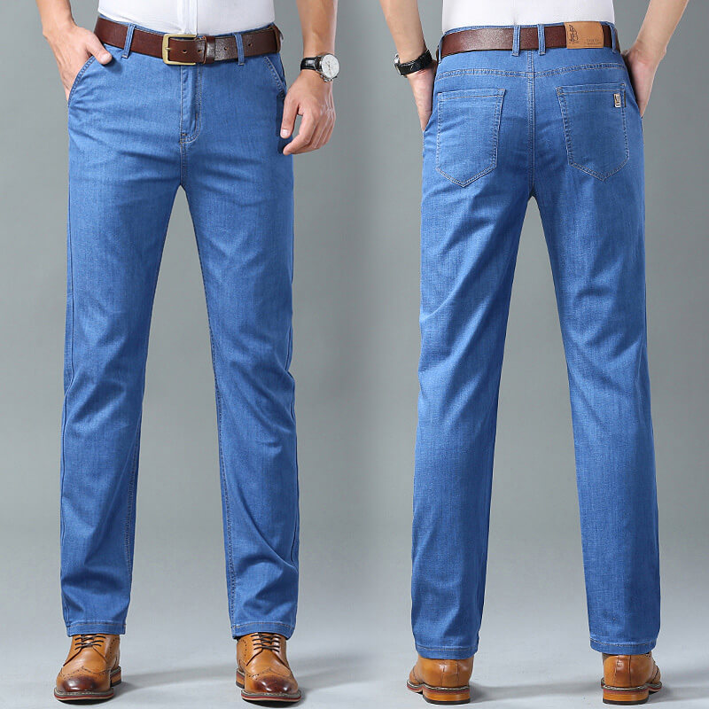 Men's Jeans Loose Straight - Light blue | SAVINTARI