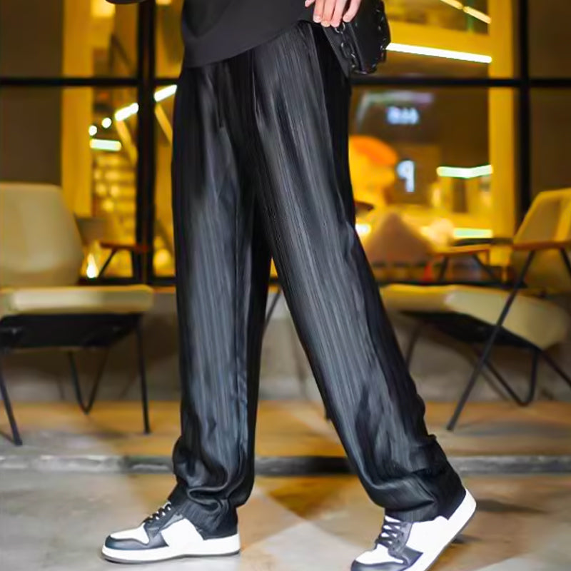 Men's Men Luxury Glossy Casual Suits - Black | SAVINTARI