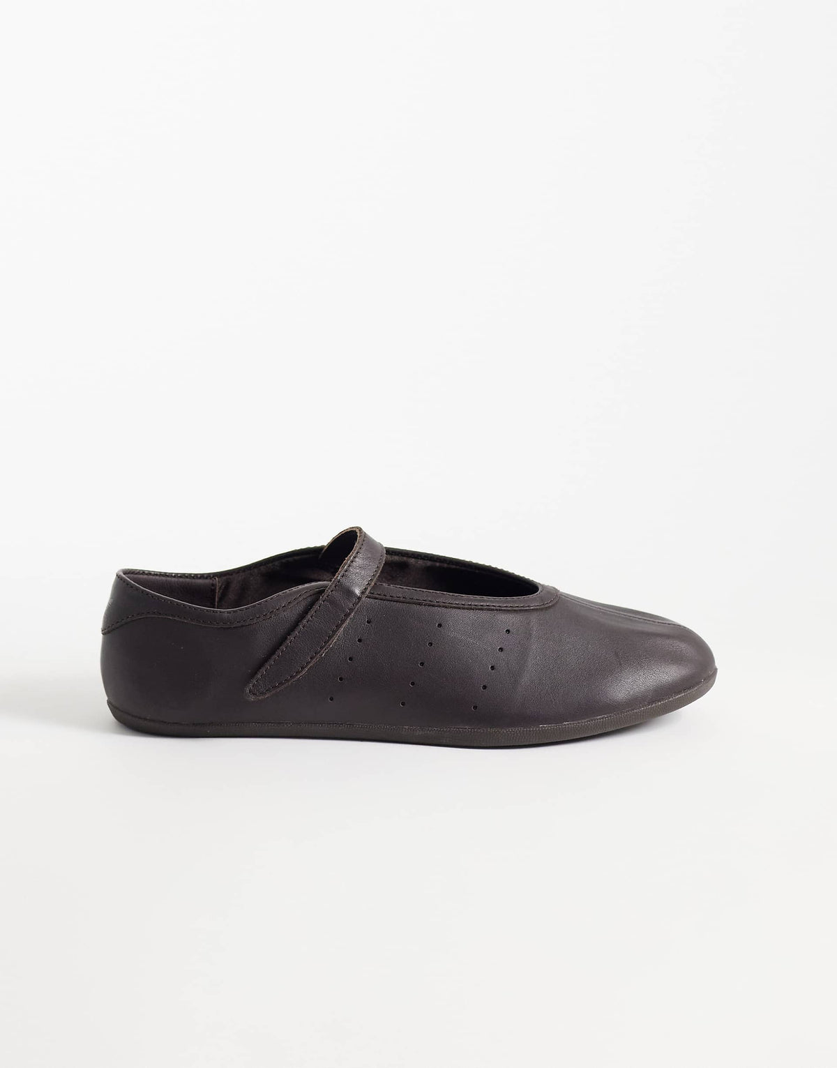 Women's Leather Ballet Flats in Dark Brown | leather ballet flats | SAVINTARI