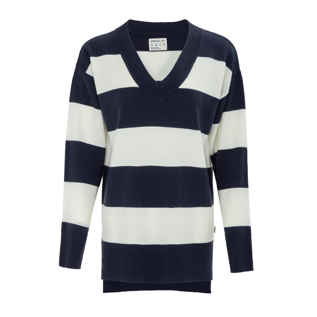 Women's Cal Long Sleeve Stripe Jumper - Black | SAVINTARI women's jumper