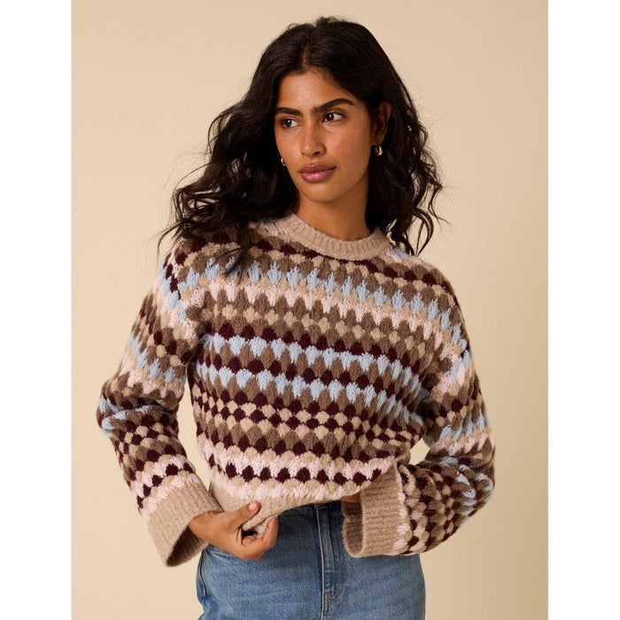Women's Texture Stripe Jumper - Black | Stripe Knit Layer | SAVINTARI