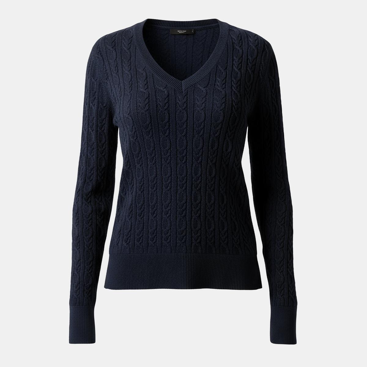 Women's Hampton V-Neck Knit - Black | SAVINTARI women's jumper