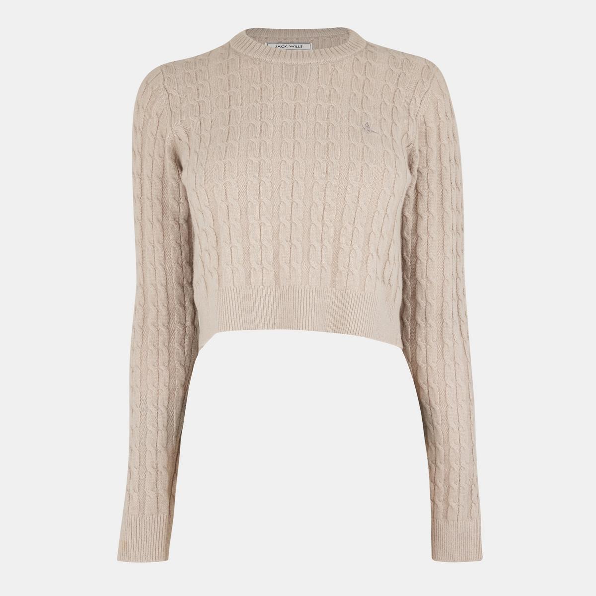 Women's Cropped Tinsbury Crew Neck Jumper - Black | SAVINTARI women's jumper