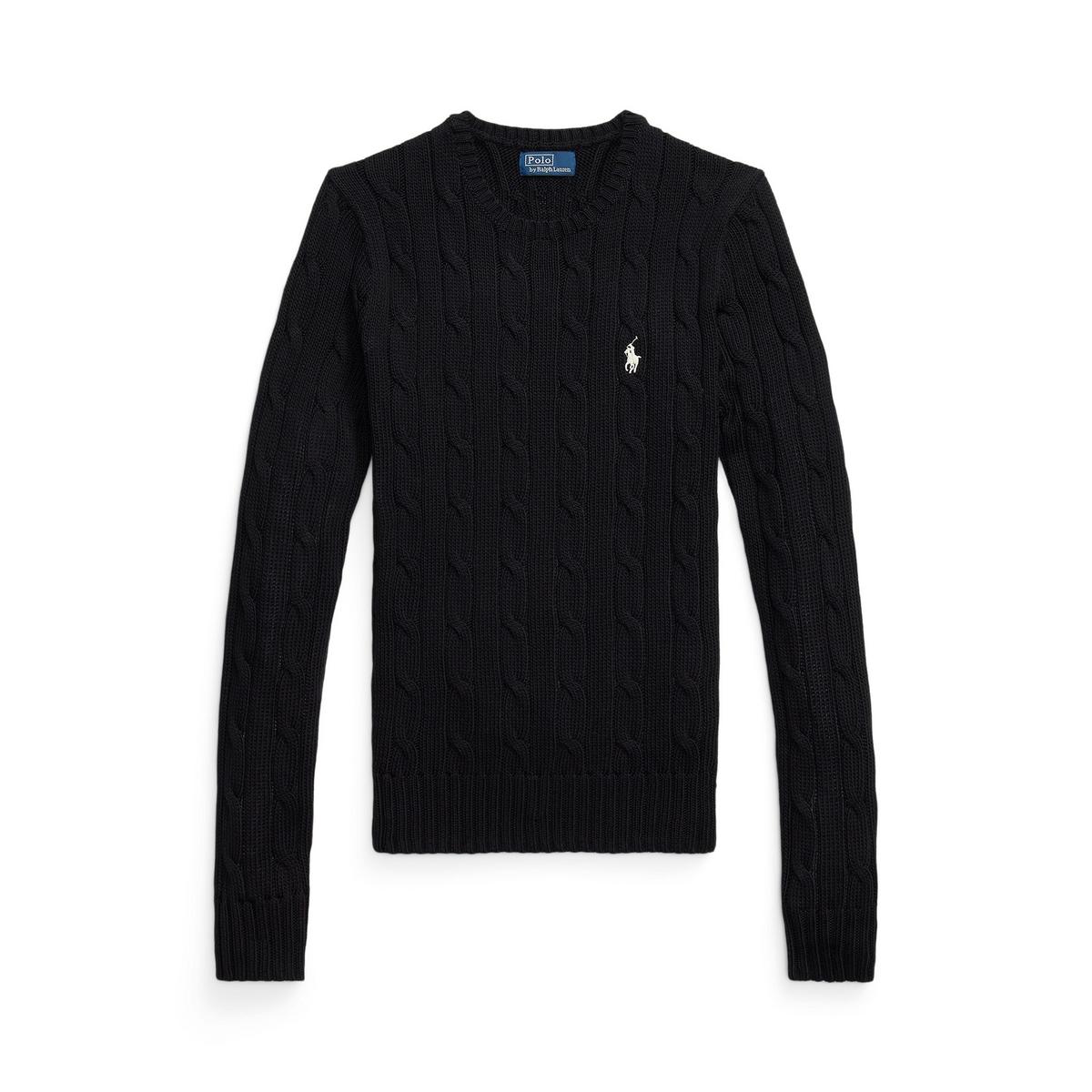 Women's Cable-Knit Jumper - Black | SAVINTARI women's jumper