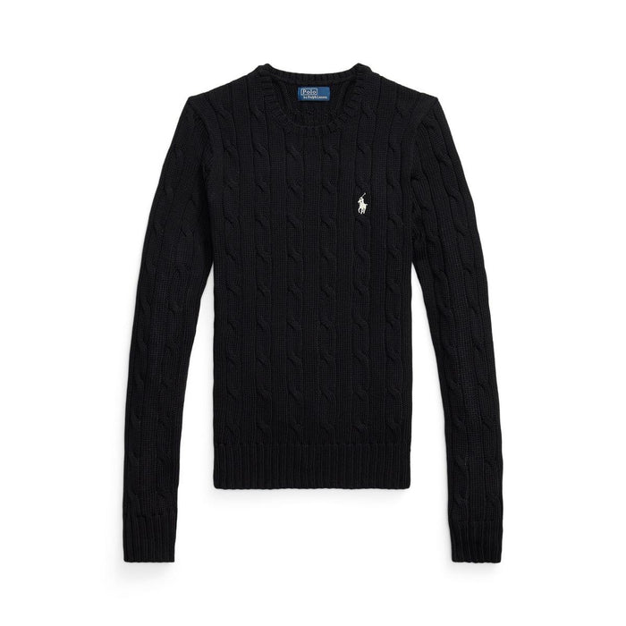 Women's Cable-Knit Jumper - Black | Cable Knit Layer | SAVINTARI
