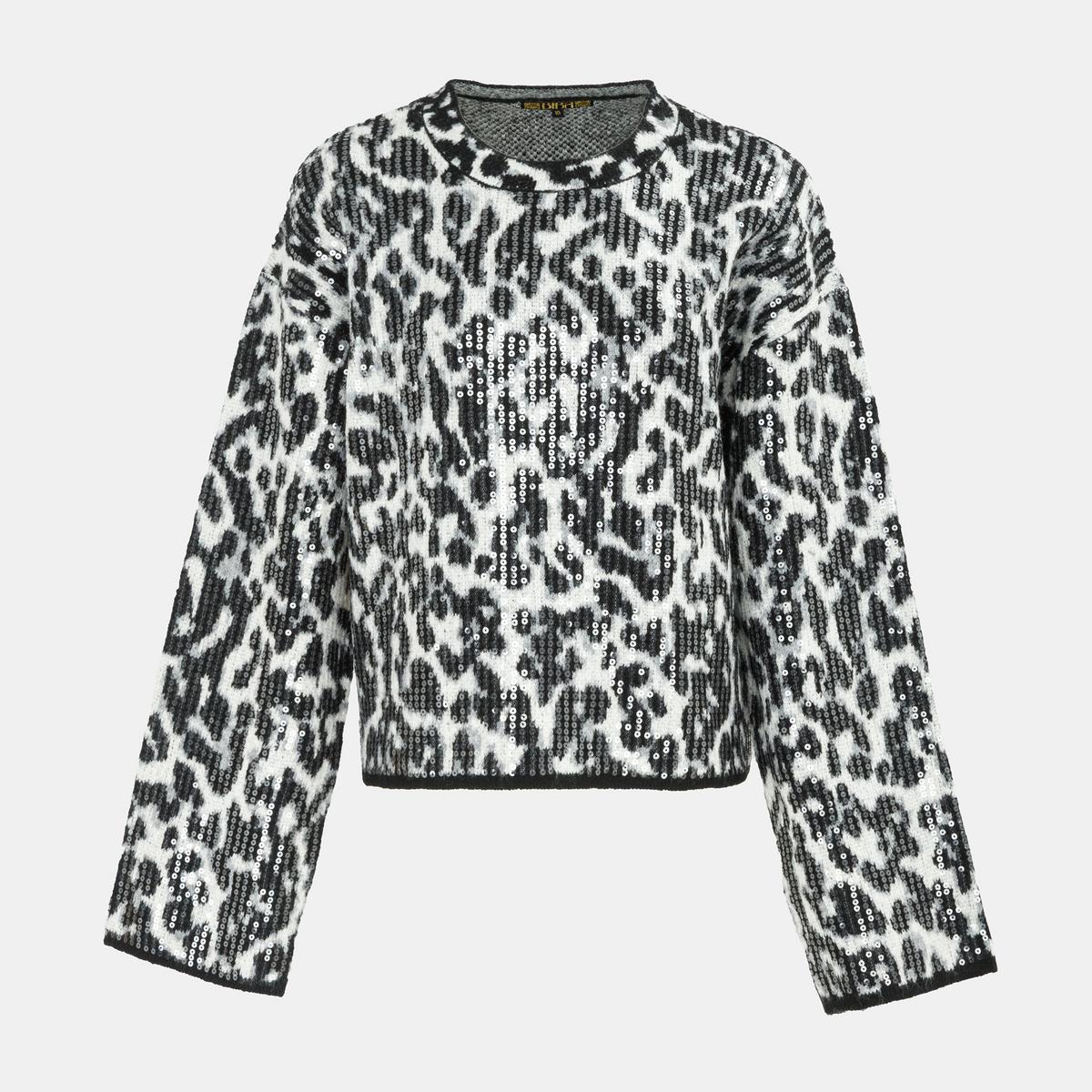 Women's Leop Jumper - Black | SAVINTARI women's jumper
