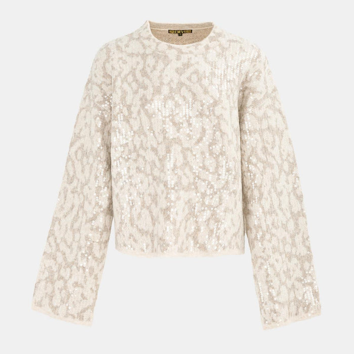 Women's Leopard Print Jumper - Black | Women Knitwear Edit | SAVINTARI
