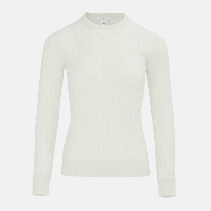 Women's Baby Cable Jumper - Black | Cable Knit Layer | SAVINTARI