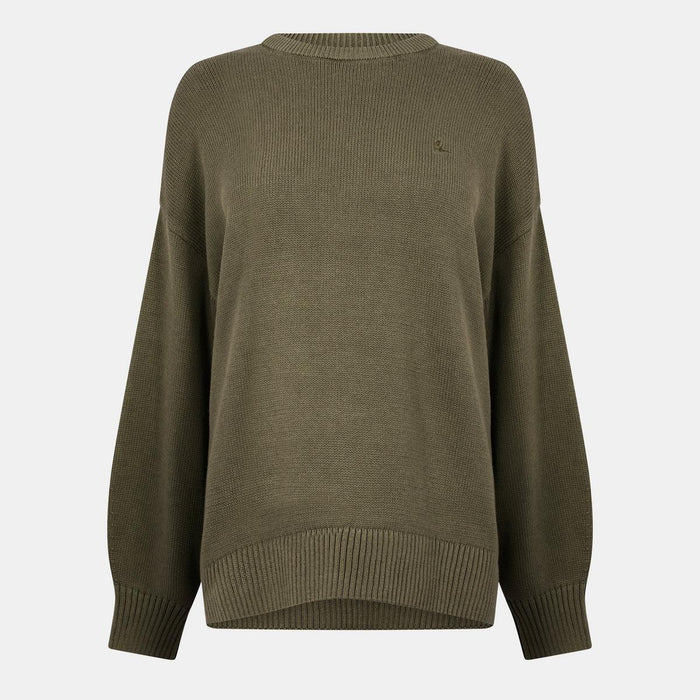 Women's Oversized Crew Neck Jumper - Black | Oversized Soft Knit | SAVINTARI