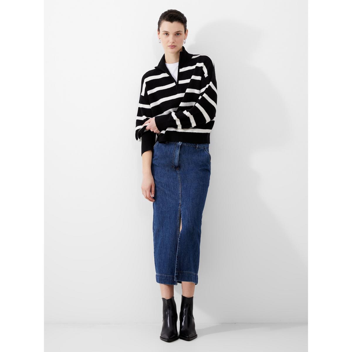 Women's Vhari Half-Zip Crew Neck Jumper - Black | SAVINTARI women's jumper