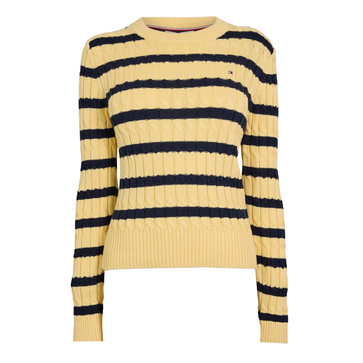 Women's Cable knit crew neck Jumper - Black | SAVINTARI women's jumper