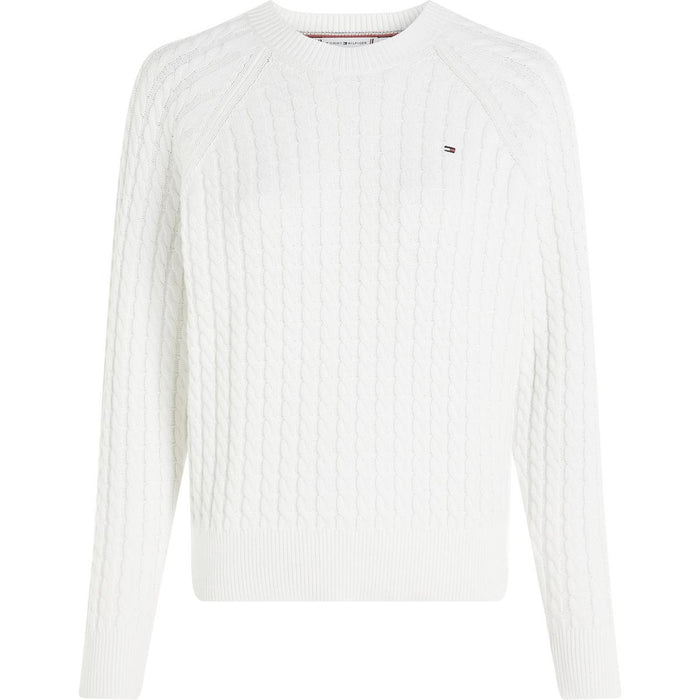 Women's Cable knit crew neck Jumper - Black | Cable Knit Layer | SAVINTARI