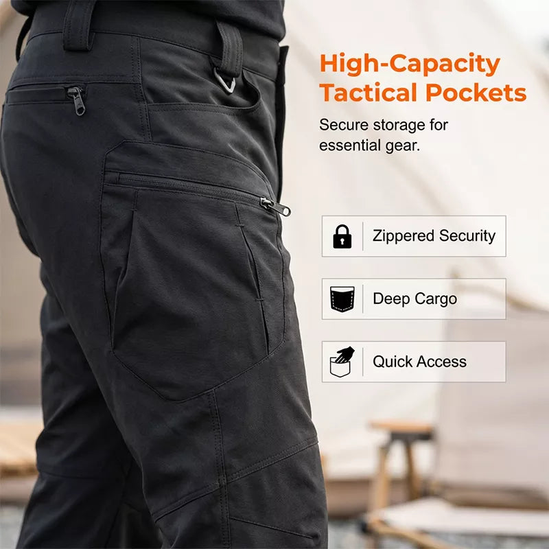 Men's Comfortable & Hardwearing Workwear Pants - Black | SAVINTARI