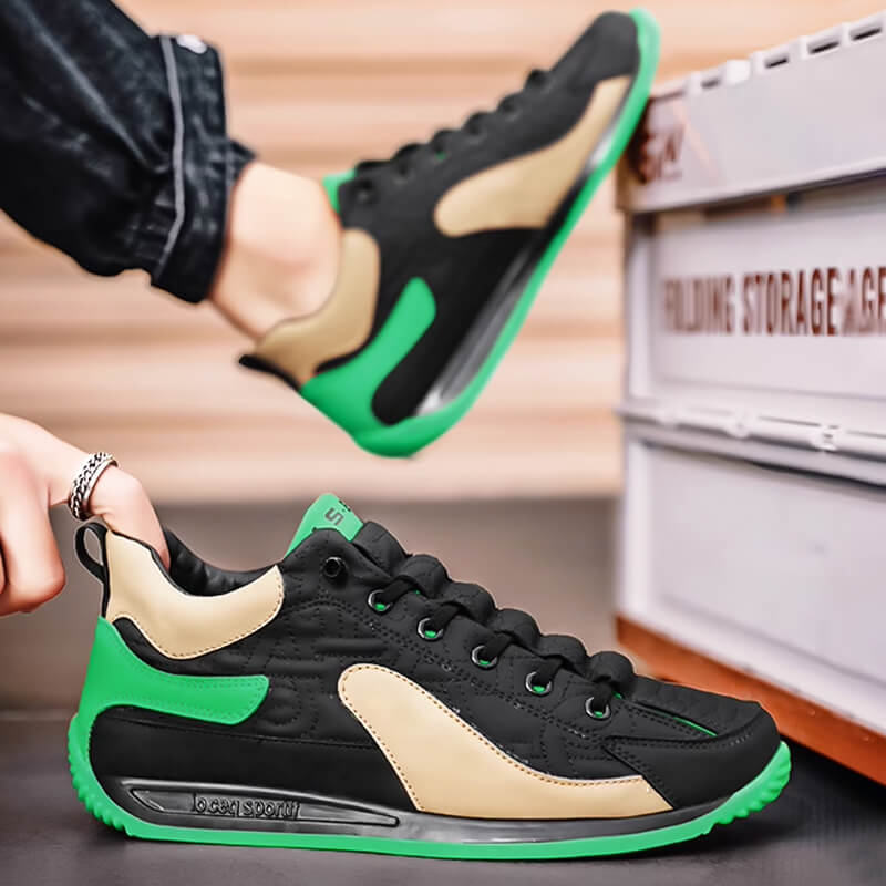 Men's Sports Casual Shoes - Black orange | SAVINTARI