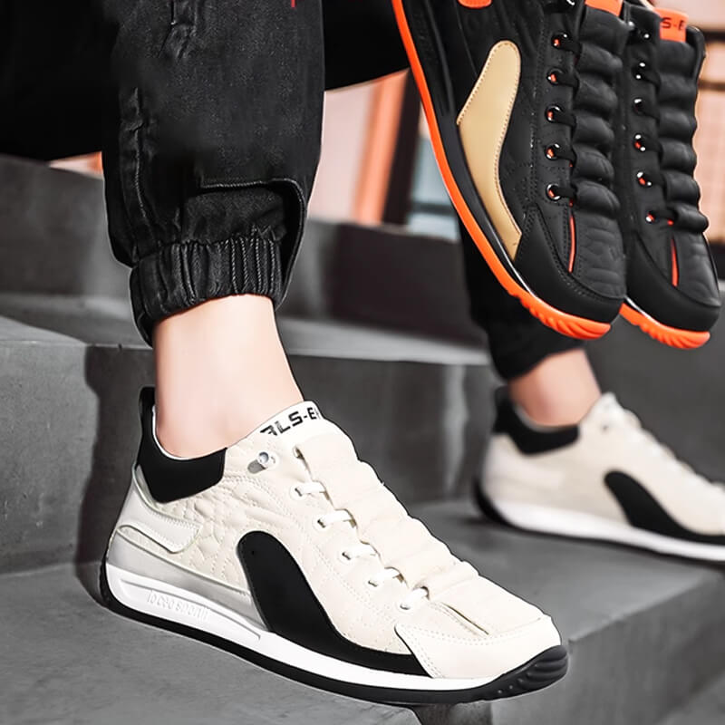 Men's Sports Casual Shoes - Black orange | SAVINTARI