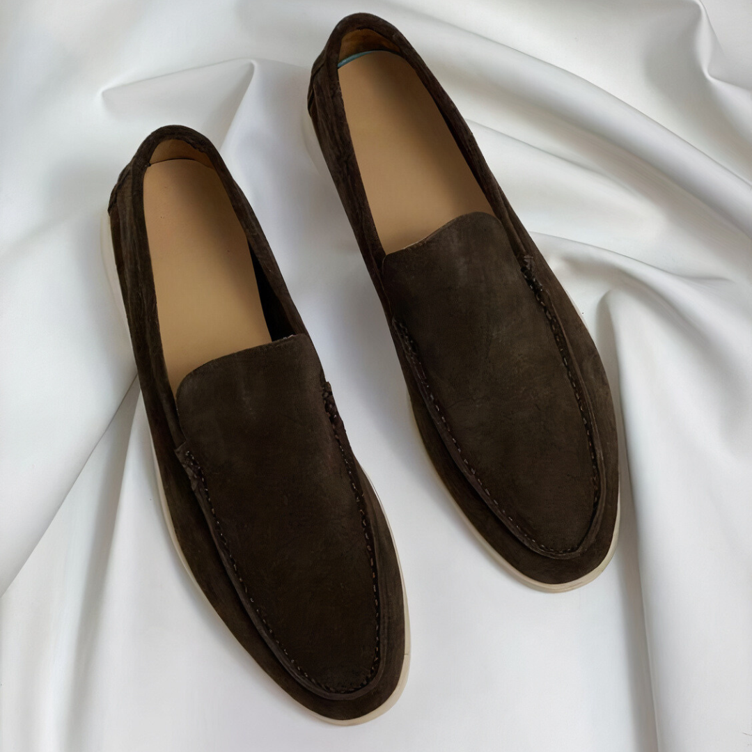 Men's Suede Loafers in Brown | mens suede loafers | SAVINTARI