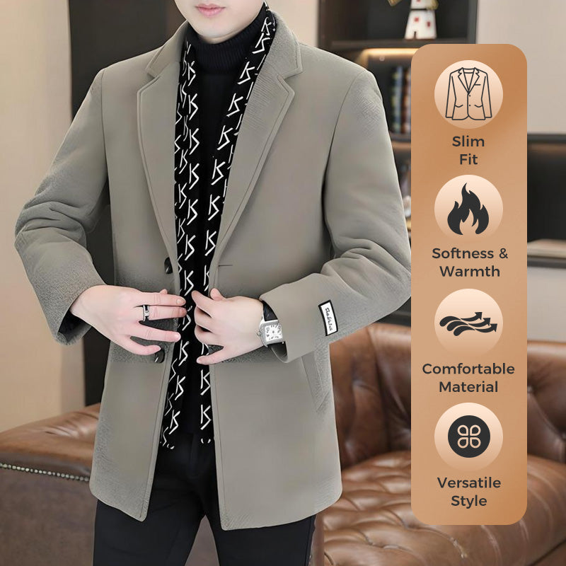 Men's Warm & Stylish Coat - Black | SAVINTARI