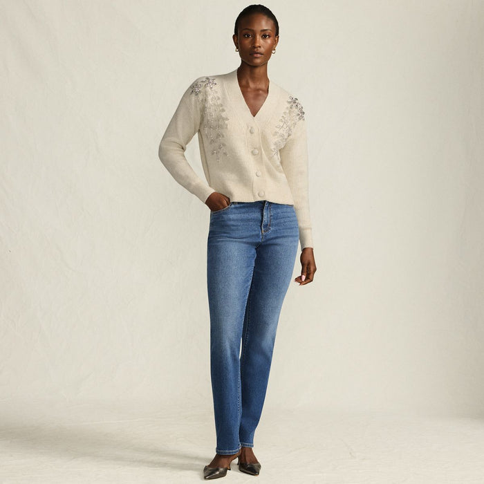 SAVINTARI Women's Diamante Front Cardigan