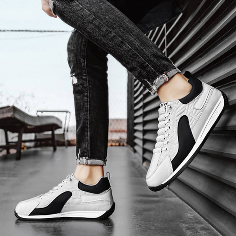 Men's Sports Casual Shoes - Black orange | SAVINTARI