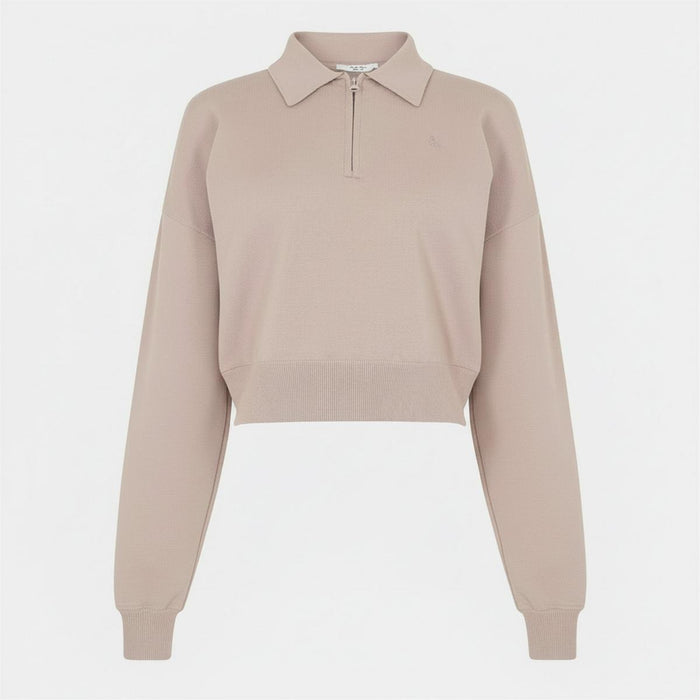 Women's Cropped 1/4 Zip Knitted Top - Black | Zip Neck Knit | SAVINTARI