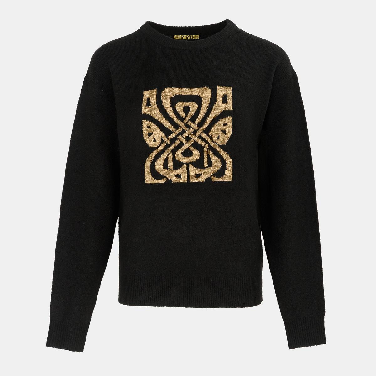Women's Knit Crew - Black | SAVINTARI women's jumper