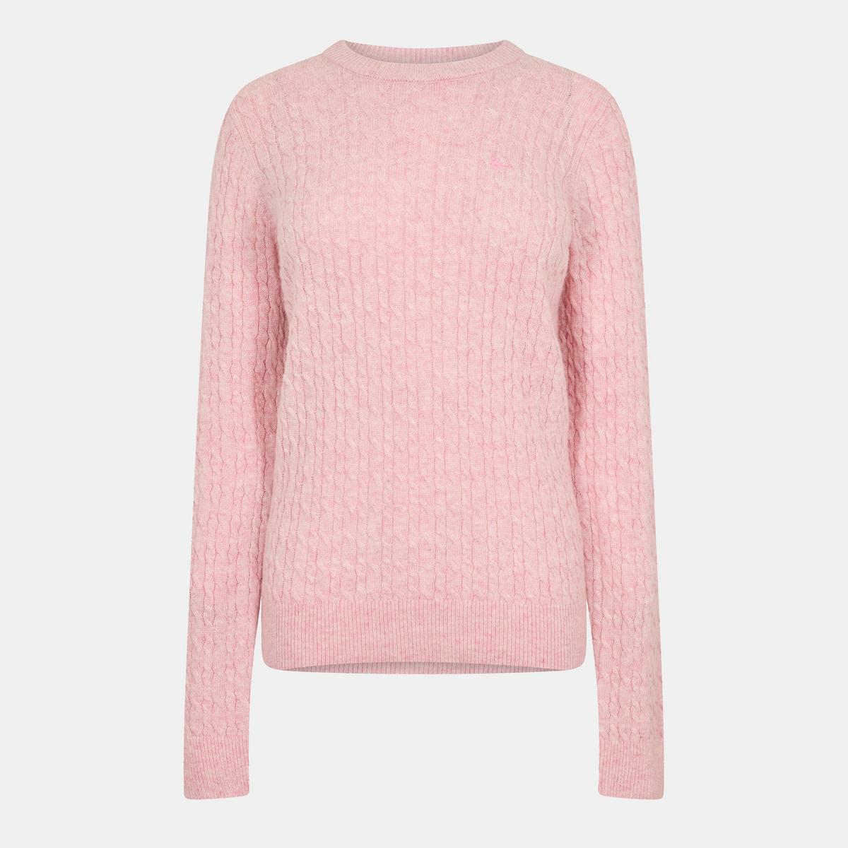 Women's Tinsbury Merino Wool Blend Cable Knitted Jumper - Black | SAVINTARI women's jumper