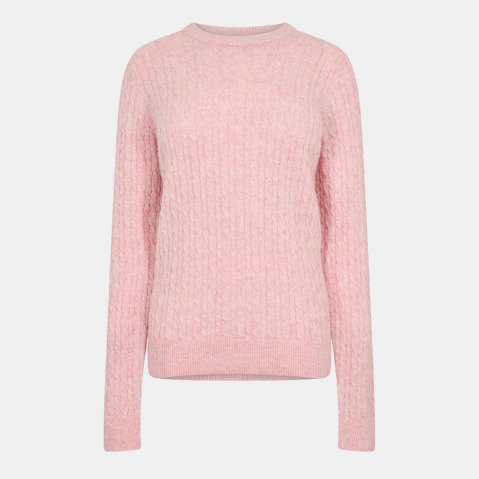 Women's Tinsbury Merino Wool Blend Cable Knitted Jumper - Black | Cable Knit Layer | SAVINTARI