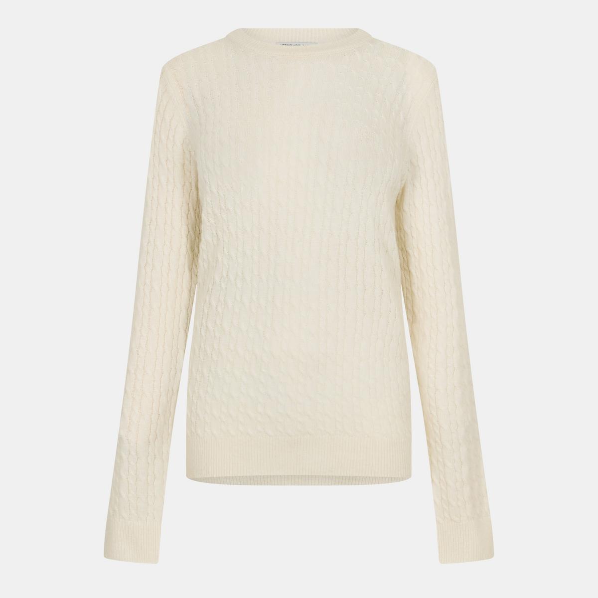 Women's Tinsbury Merino Wool Blend Cable Knitted Jumper - Black | SAVINTARI women's jumper