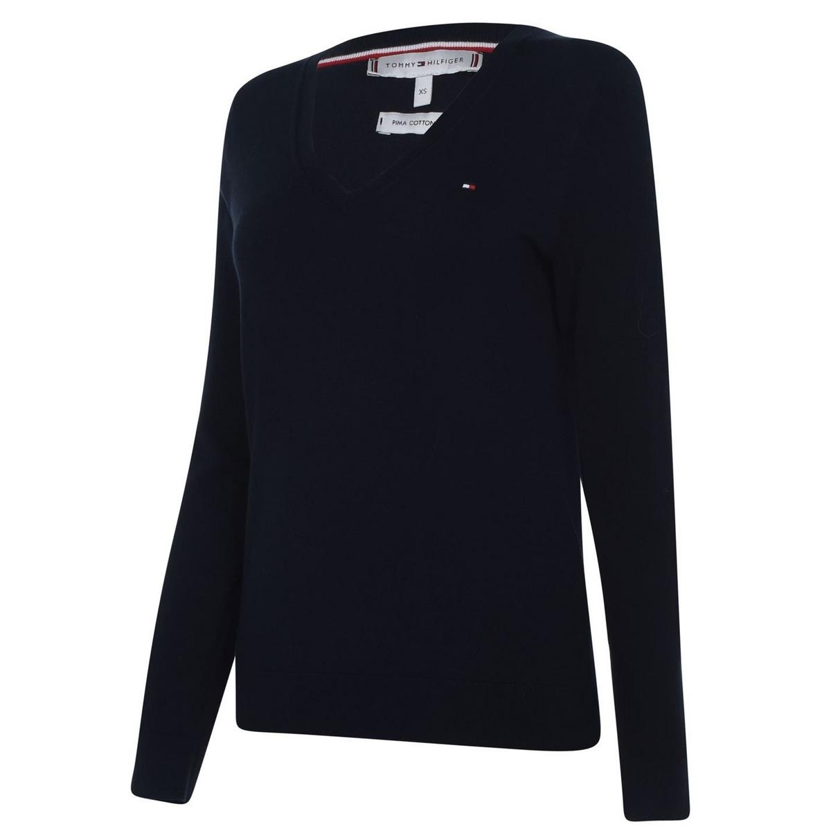 Women's Heritage V Neck Jumper - Black | SAVINTARI women's jumper