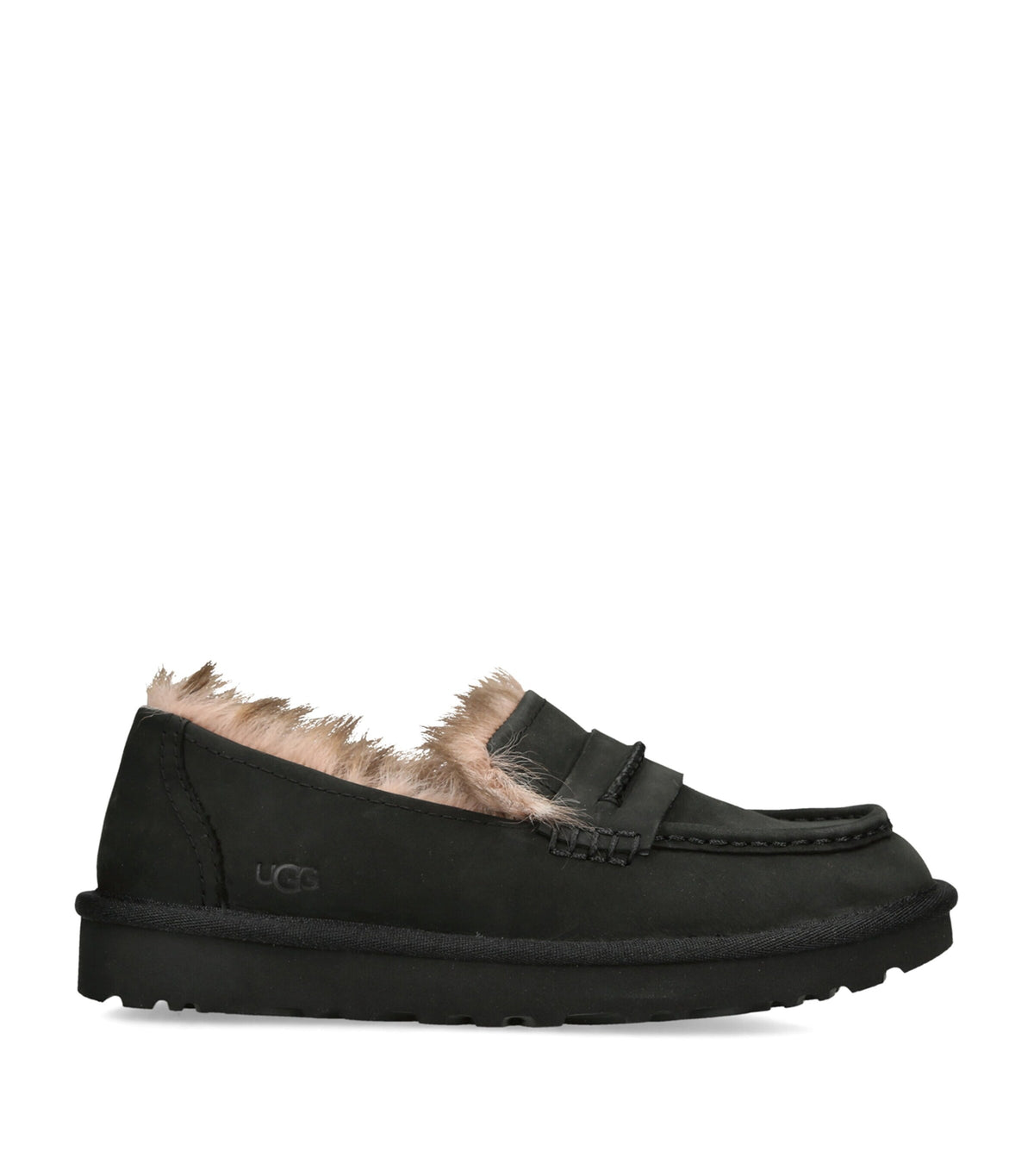 Women's Nubuck Loafers in Black | black nubuck loafers | SAVINTARI