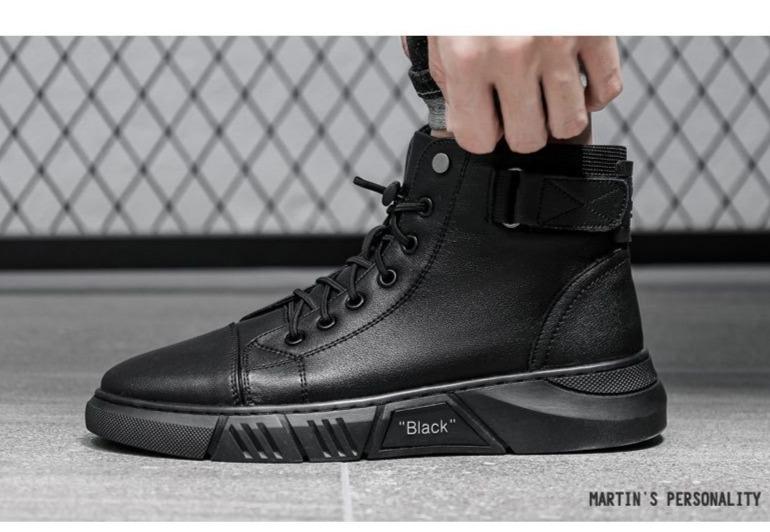 Men's Quality Leather Shoes - Navy | SAVINTARI