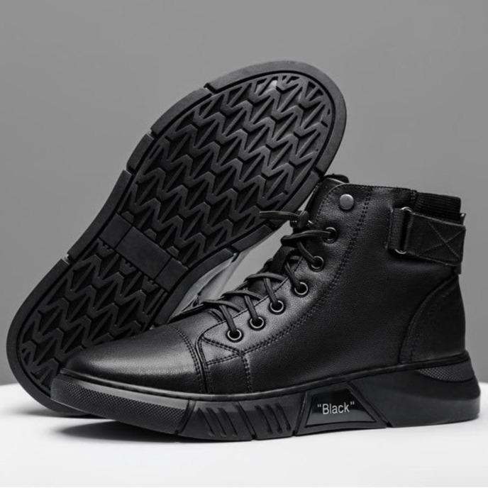 Men's Quality Leather Shoes - Navy | SAVINTARI