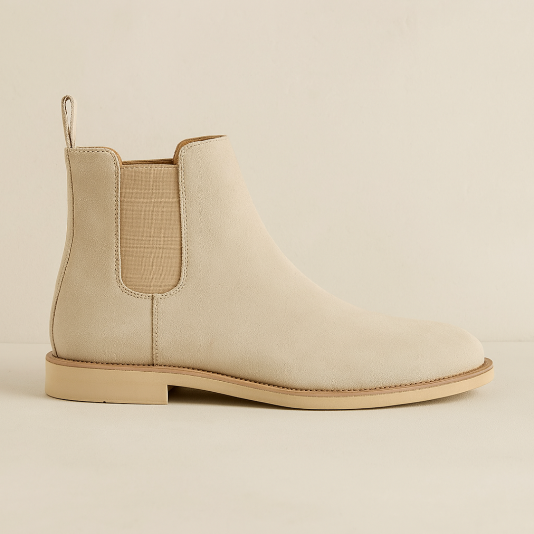 Men's Chelsea Boots in Beige | chelsea boots | SAVINTARI