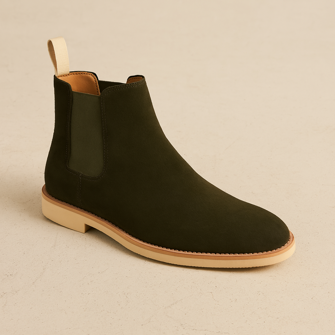 Men's Chelsea Boots in Green | chelsea boots | SAVINTARI