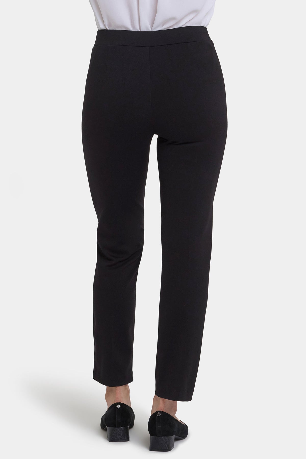 Pull-On Slim Ankle Trouser Pants - Black - pull on trousers