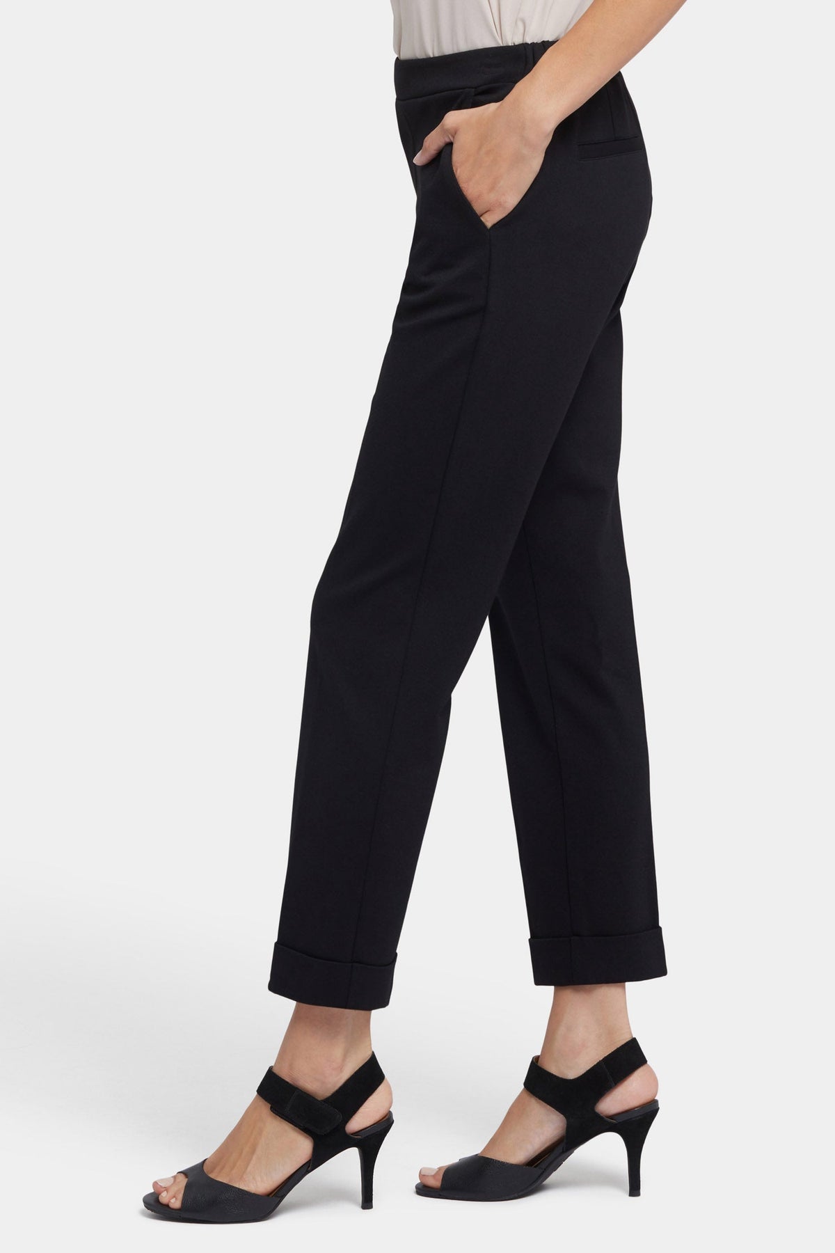 Cassidy Ankle Pull-On Trouser Pants - Black - pull on trousers