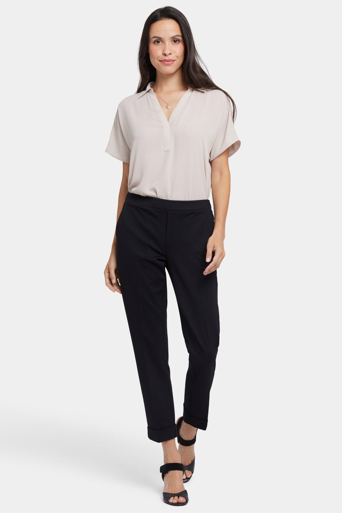 Cassidy Ankle Pull-On Trouser Pants - Black - pull on trousers