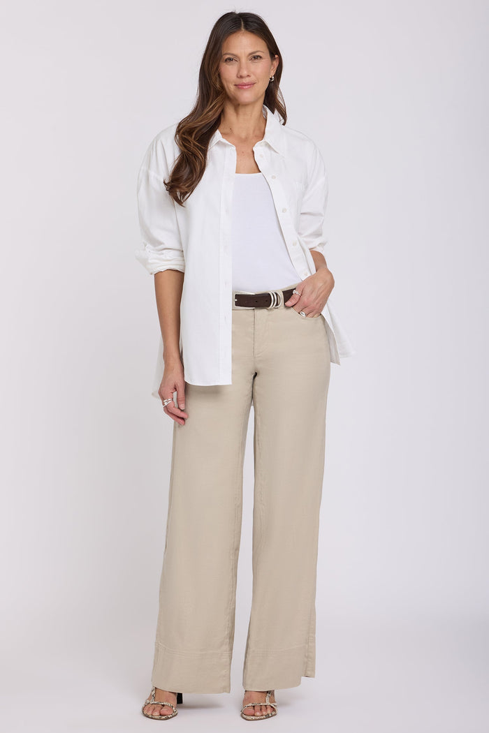 Women's Wide Leg Trousers - Feather | Shop Online UK & EU | SAVINTARI