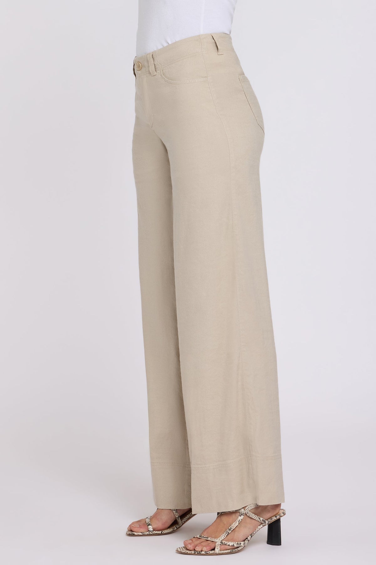 5 Pocket Wide Leg Trouser Pants - Feather - wide leg trousers